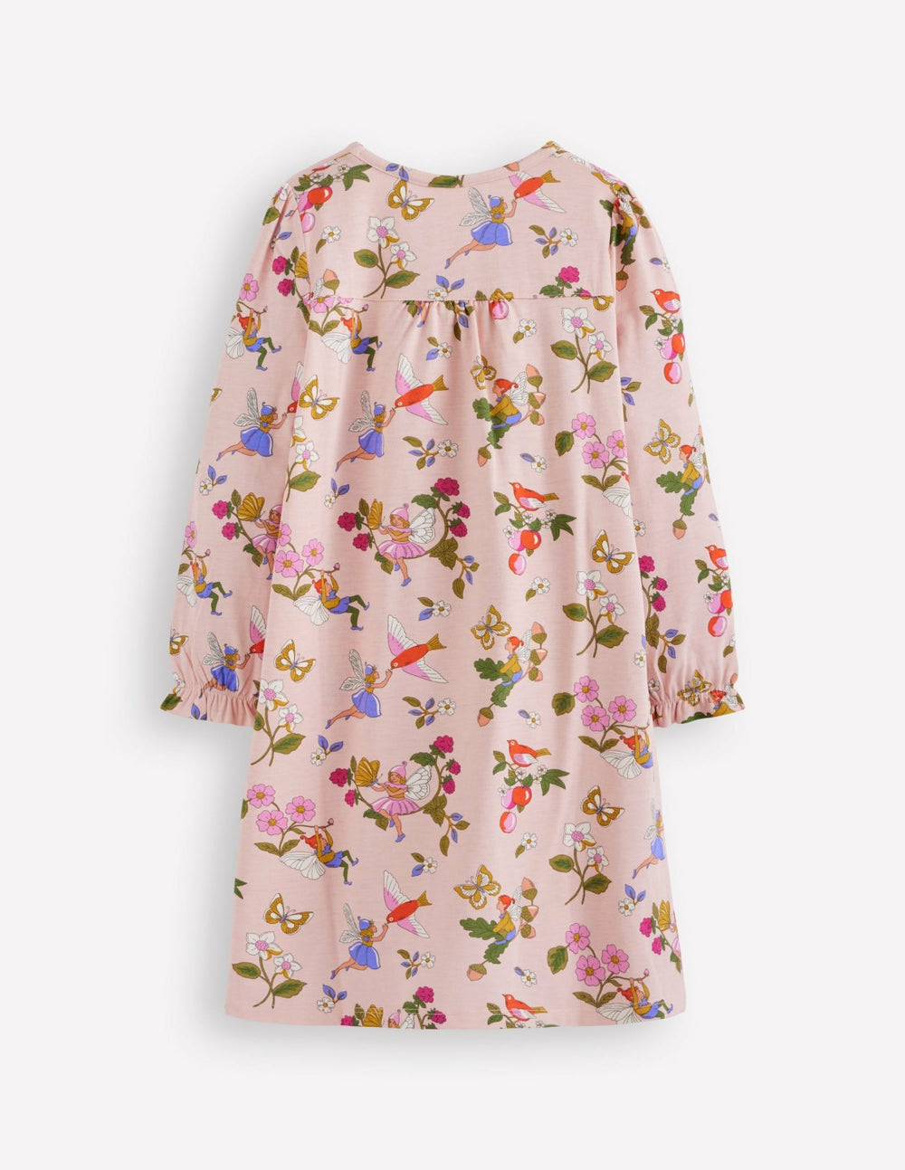 Printed Long Sleeve Nightie-Chalk Pink Fairy Tree / Boden us