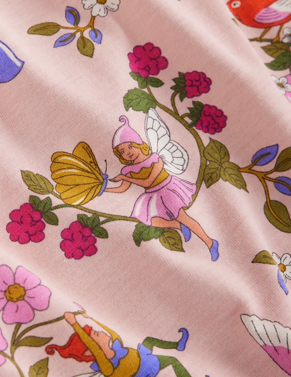 Printed Long Sleeve Nightie-Chalk Pink Fairy Tree / Boden us