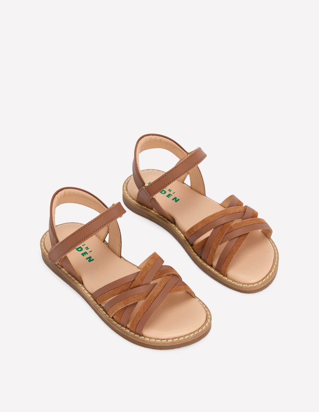 Crossed Leather Sandals-Tan / Boden Online