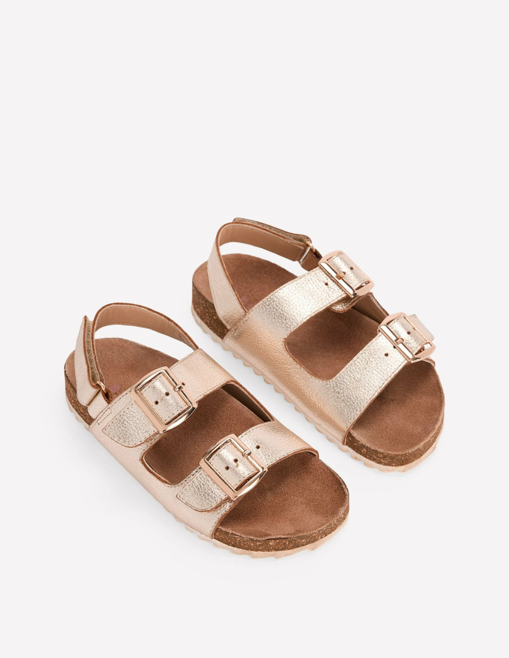 Metallic Double Strap Sandals-Gold / Boden Discount
