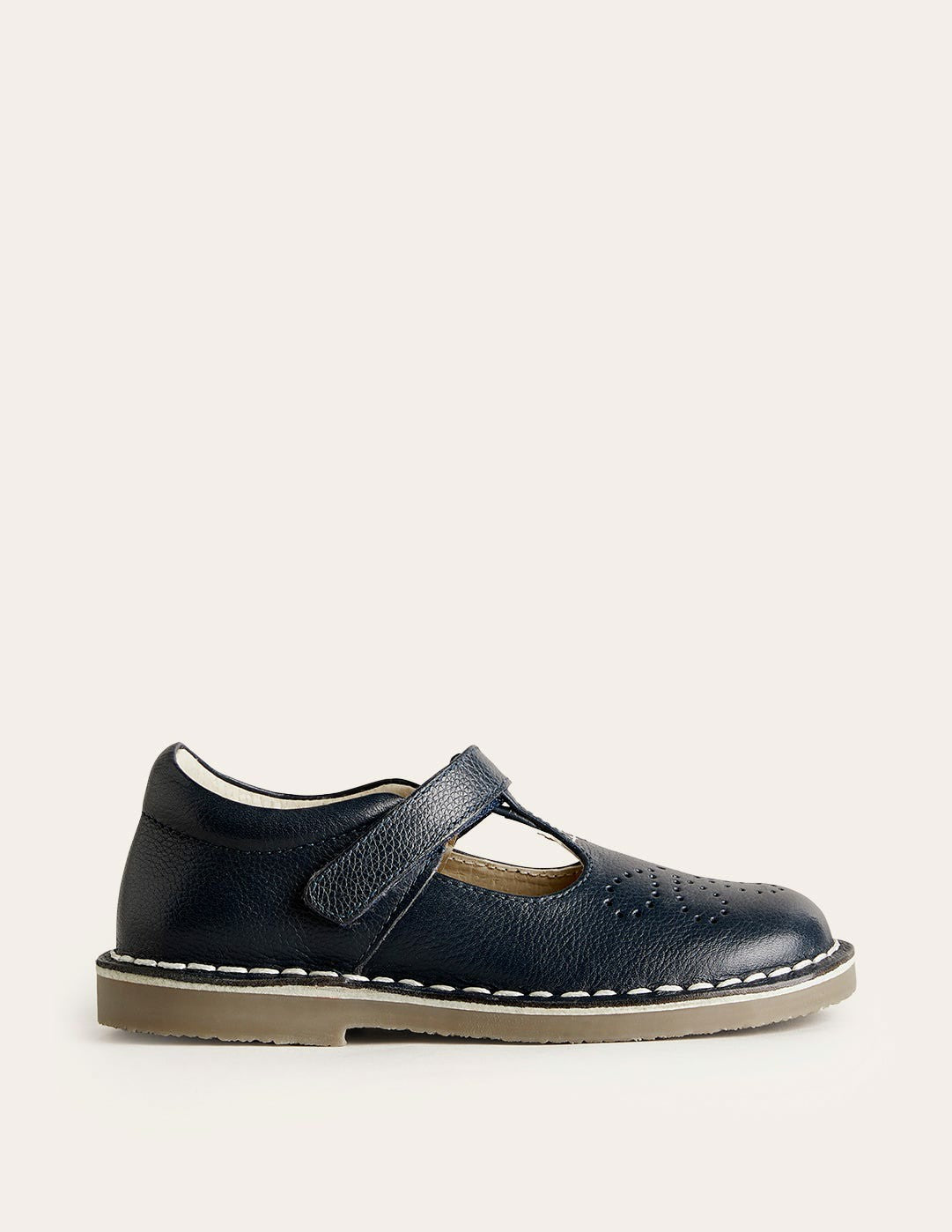 Leather T-bar Flats-Navy / Boden Outlet