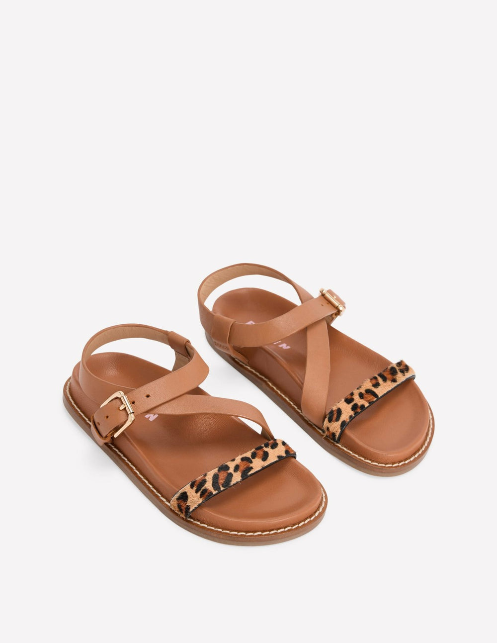 Asymmetric Cross Strap Sandals-Tan / Boden Discount