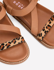 Asymmetric Cross Strap Sandals-Tan / Boden Discount