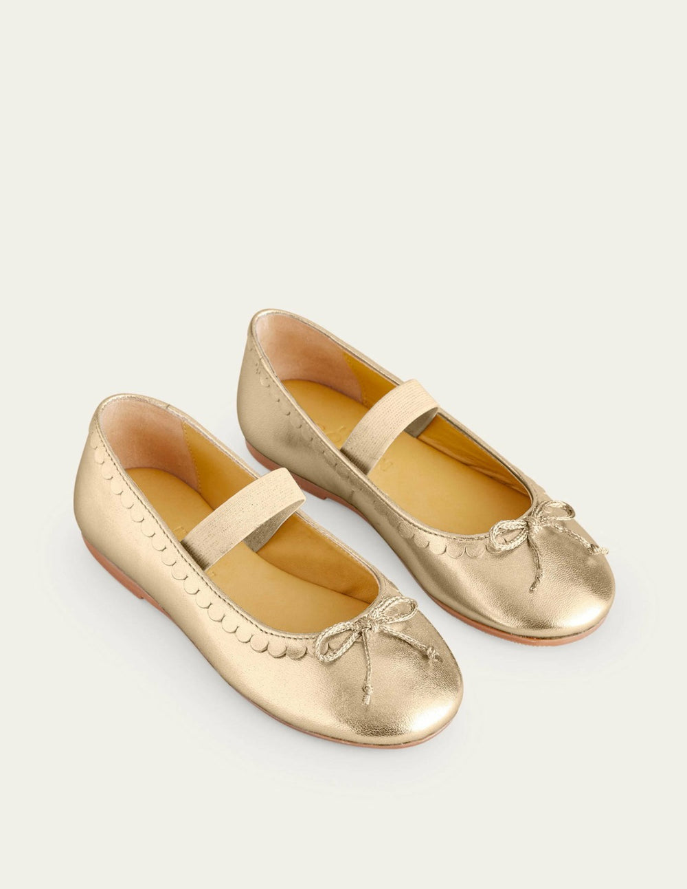 Leather Ballet Flats-Gold Metallic / Boden Outlet