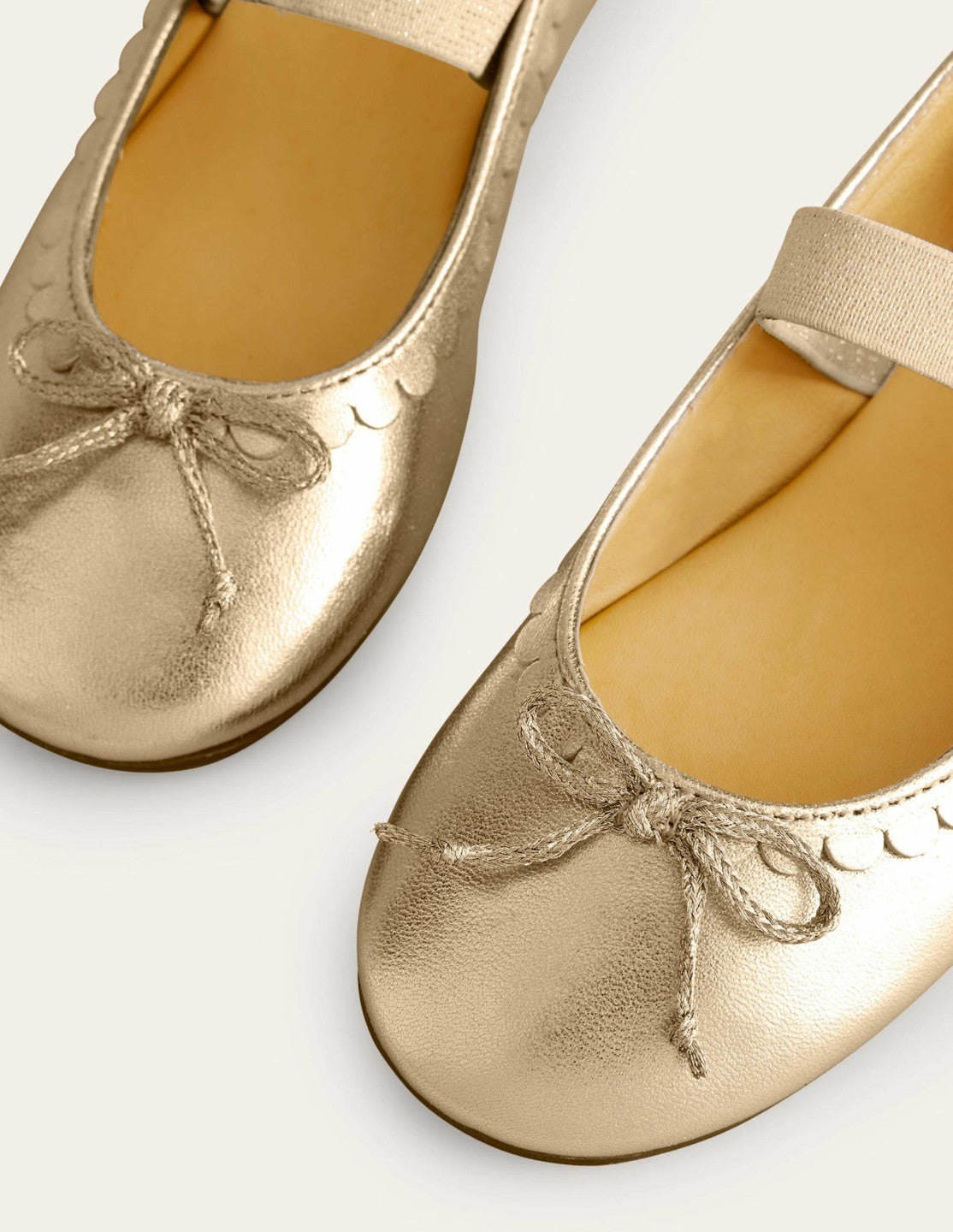 Leather Ballet Flats-Gold Metallic / Boden Outlet