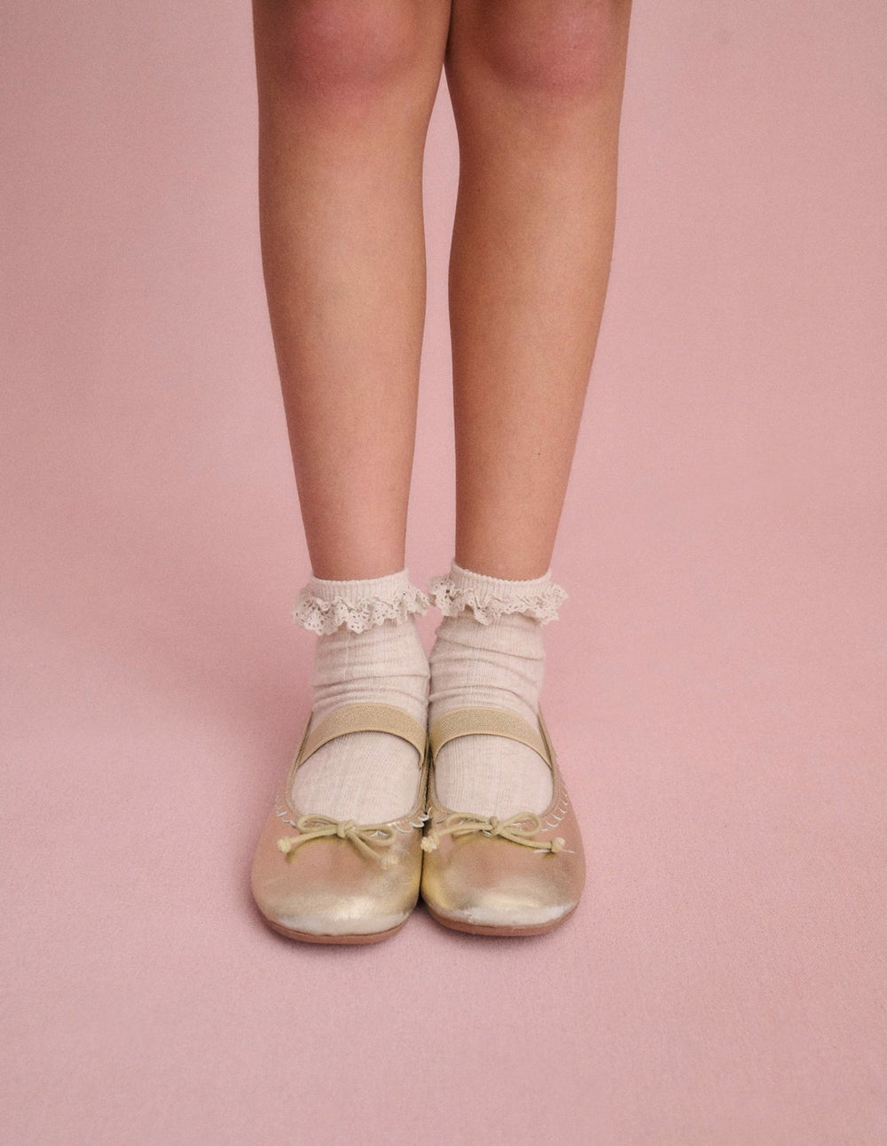 Leather Ballet Flats-Gold Metallic / Boden Outlet