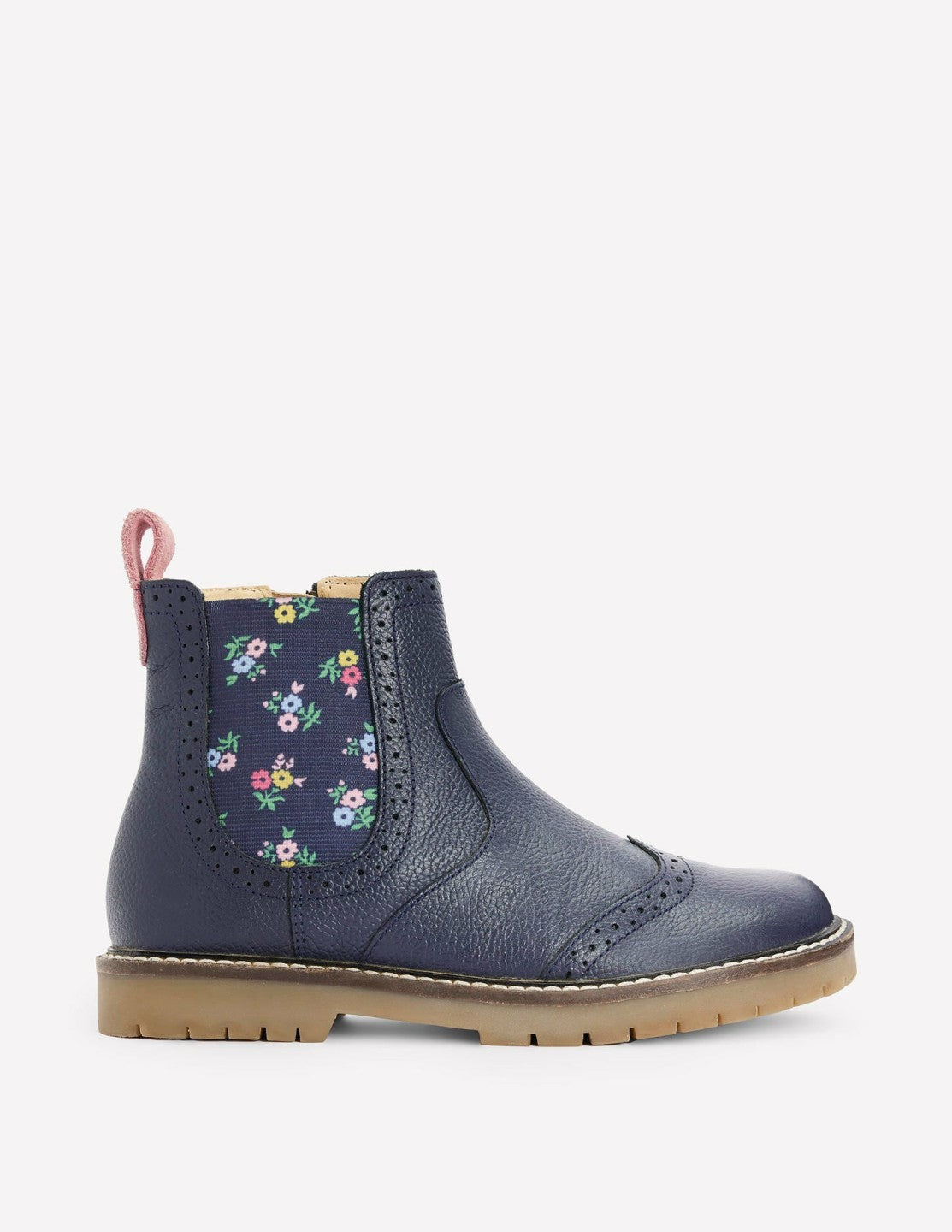 Leather Chelsea Boots-College Navy Floral / Boden