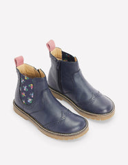Leather Chelsea Boots-College Navy Floral / Boden