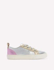 Leather Metallic Low Tops-Metallic / Boden Outlet