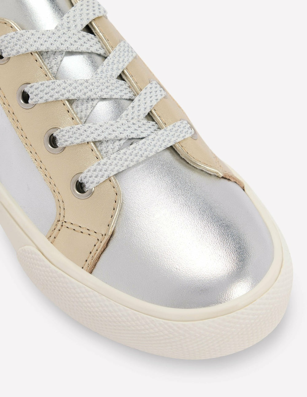 Leather Metallic Low Tops-Metallic / Boden Outlet