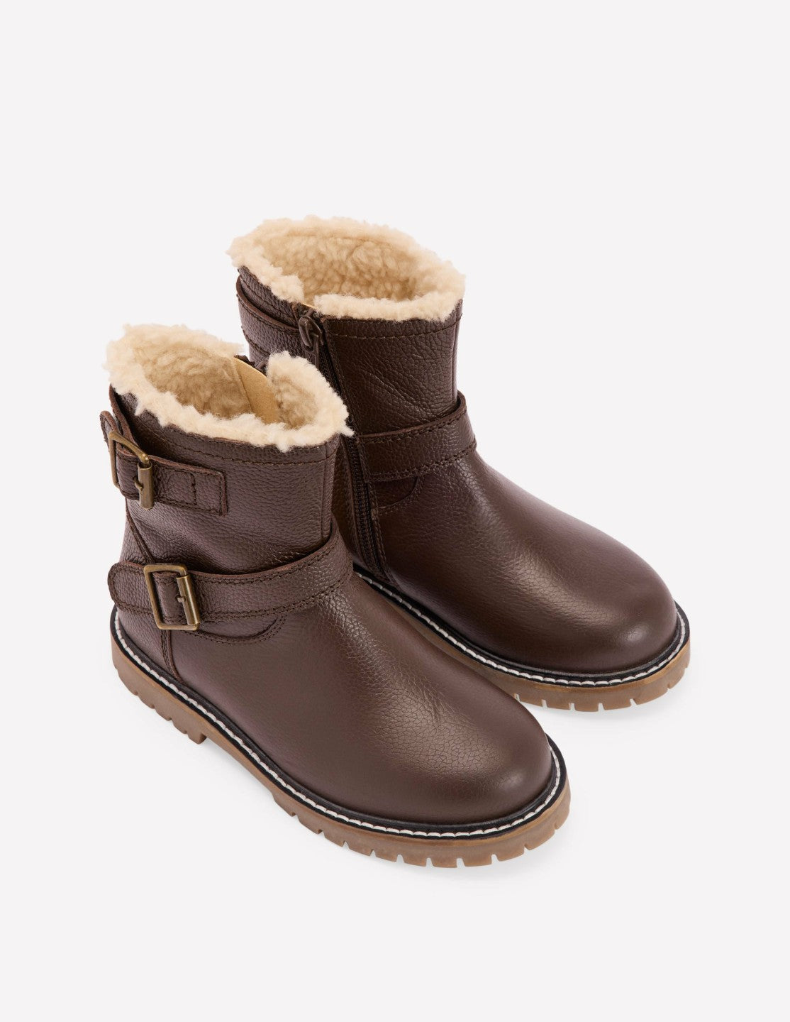 Leather Biker Boots-Dark Chocolate / Boden