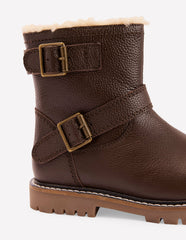 Leather Biker Boots-Dark Chocolate / Boden