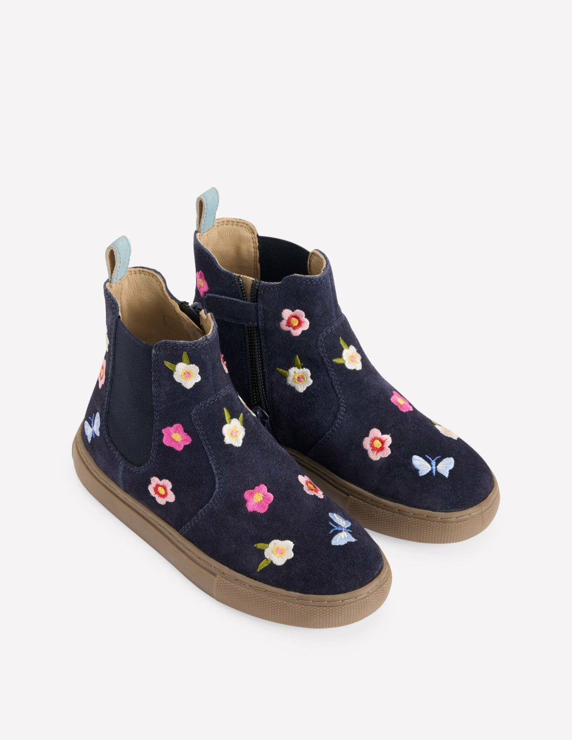 Embroidered Ankle Boots-Navy Floral Embroidery / Boden Discount