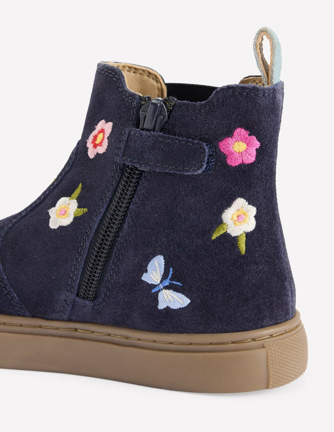 Embroidered Ankle Boots-Navy Floral Embroidery / Boden Discount