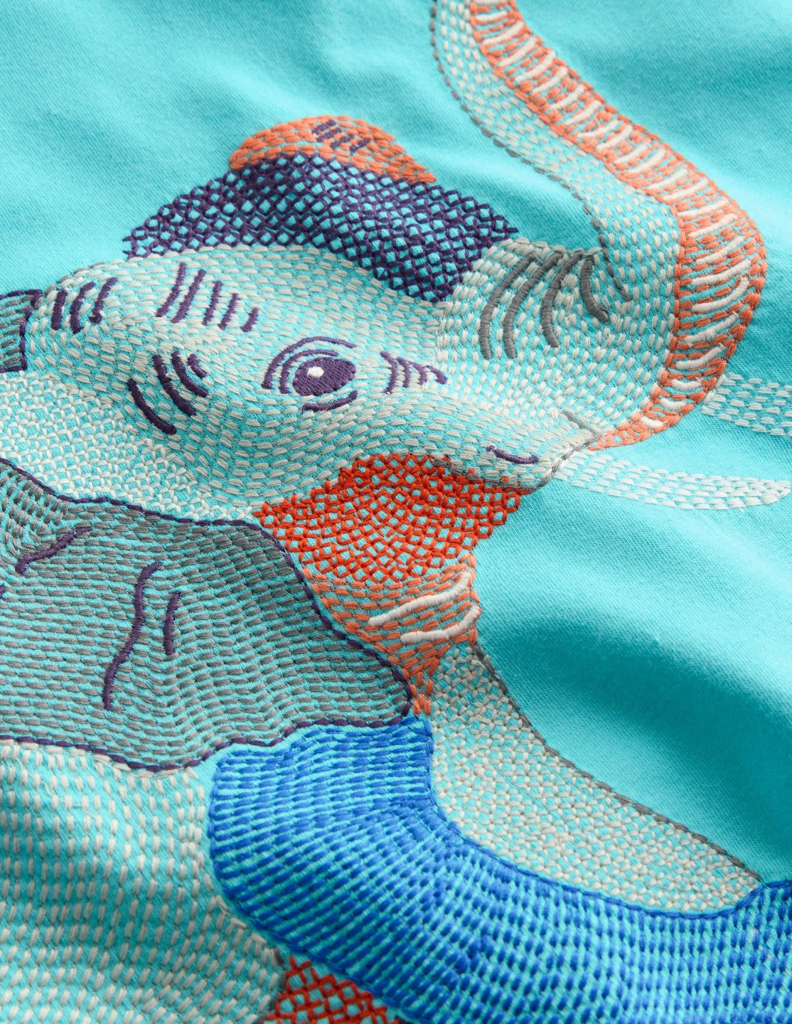Superstitch T-Shirt-Aqua Sea Blue Elephant / Boden