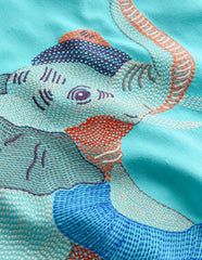 Superstitch T-Shirt-Aqua Sea Blue Elephant / Boden