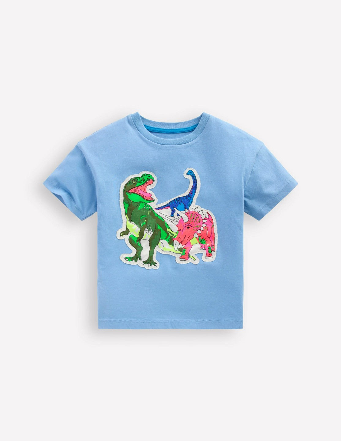 Short Sleeve Badge T-shirt-Glacier Blue Dino / Boden Sale
