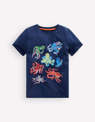 Glow-In-The-Dark T-shirt-Medieval Blue Octopus / Boden On sale