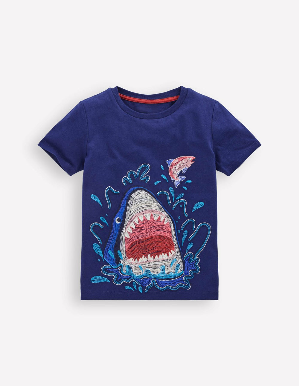 Glow Superstitch T-shirt-College Navy Shark / Boden Discount