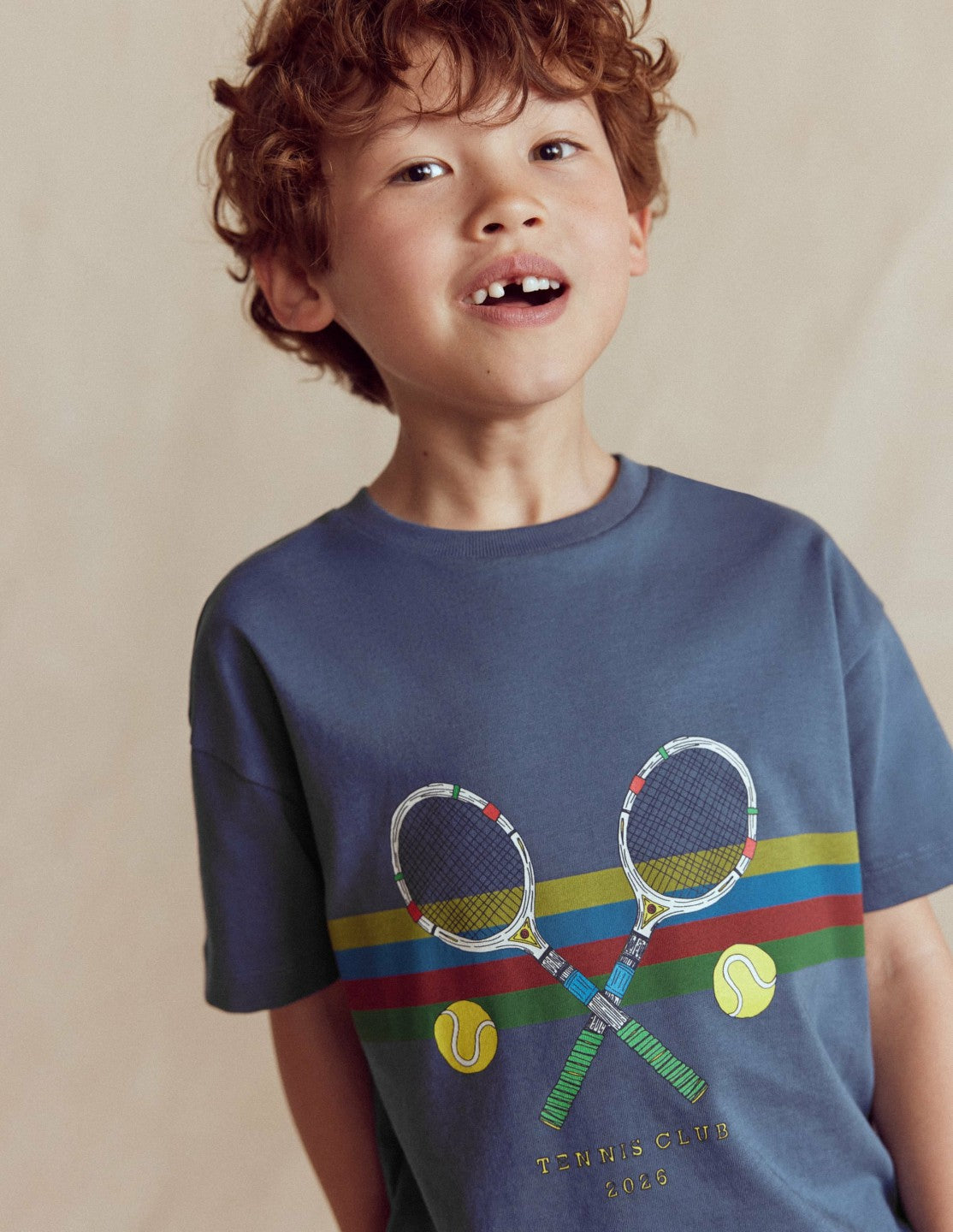Relaxed Sport Graphic T-shirt-Robot Blue Tennis / Boden On sale