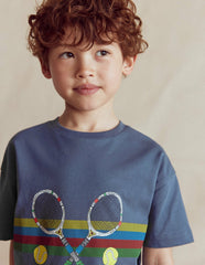 Relaxed Sport Graphic T-shirt-Robot Blue Tennis / Boden On sale