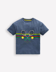 Relaxed Sport Graphic T-shirt-Robot Blue Tennis / Boden On sale