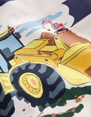 Short Sleeve Badge T-shirt-College Navy Stripe Digger / Boden
