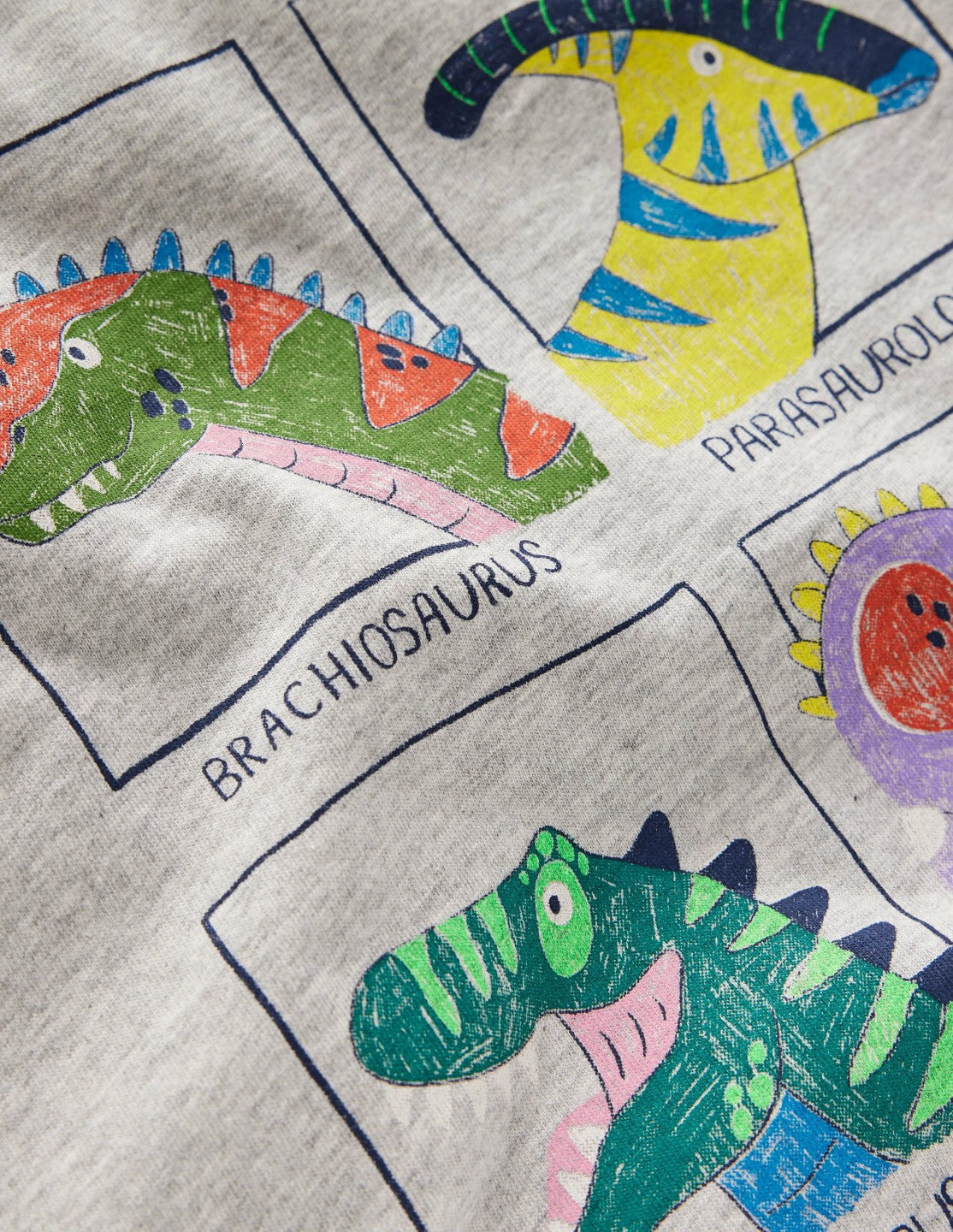 Short Sleeve Graphic T-shirt-Grey Marl Dinos / Boden Sale