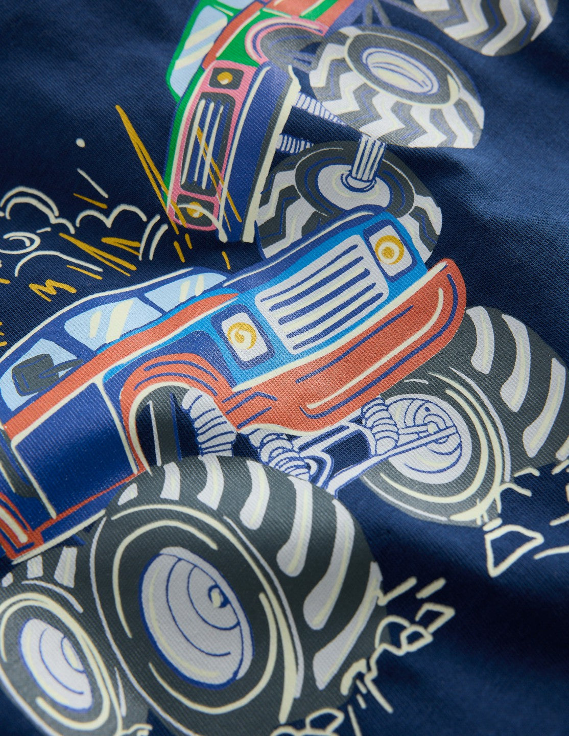 Glow-In-The-Dark T-shirt-Medieval blue Monster trucks / Boden Discount