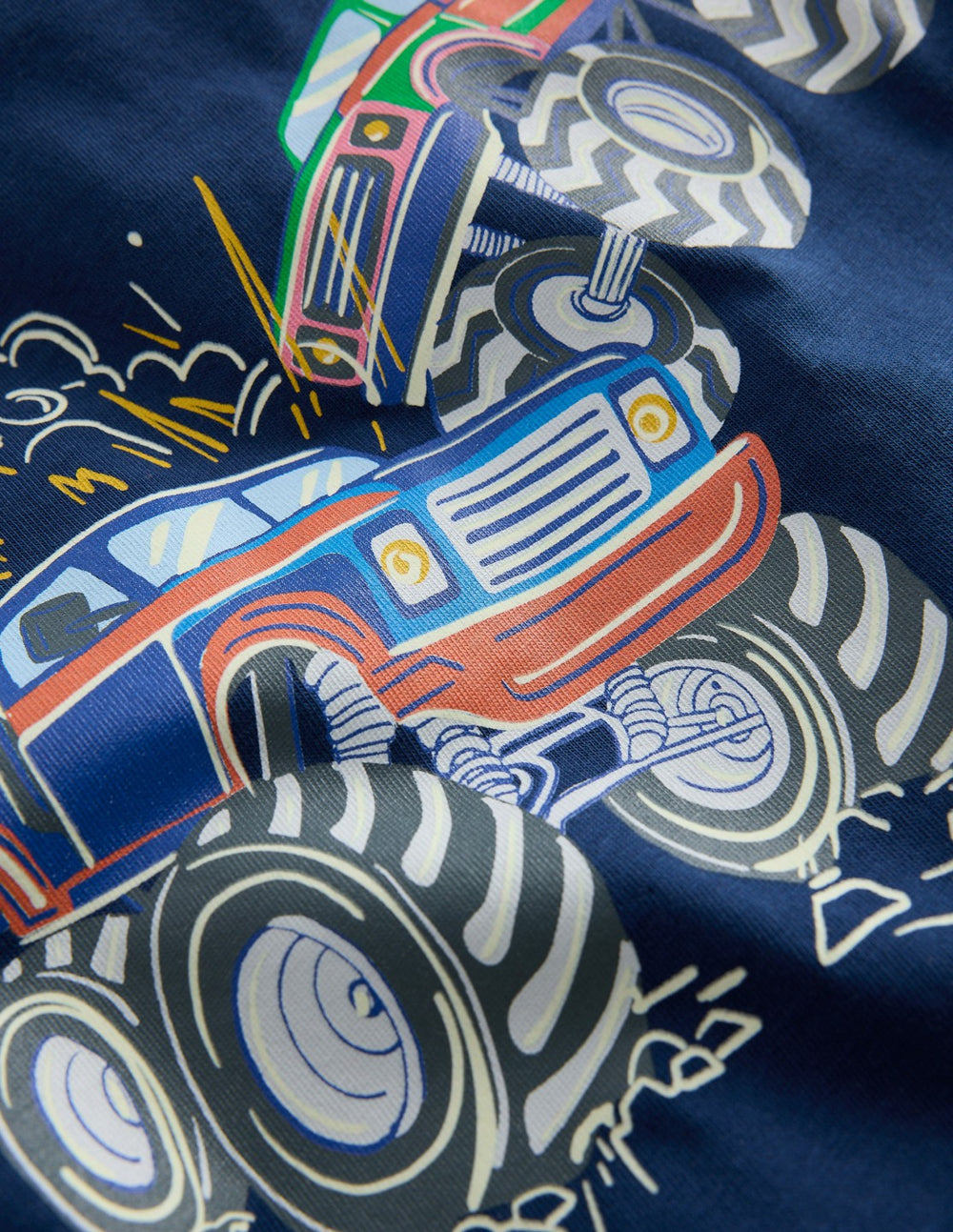 Glow-In-The-Dark T-shirt-Medieval blue Monster trucks / Boden Discount