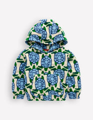 Towelling Pop-over Hoody-Calico White Turtles / Boden On sale