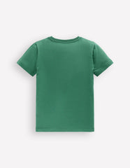 Linear Stitch T-shirt-Spruce Green Dinos / Boden us