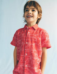 Double Cloth Shirt-Cayenne Embroidery / Boden Outlet