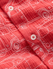 Double Cloth Shirt-Cayenne Embroidery / Boden Outlet