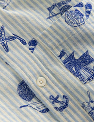 Cotton Linen Shirt-Stripe Seaside / Boden us