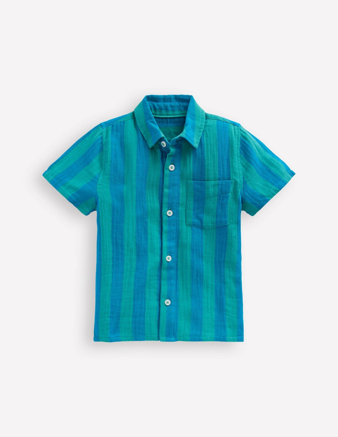 Double Cloth Shirt-Green and Blue Stripe / Boden Online