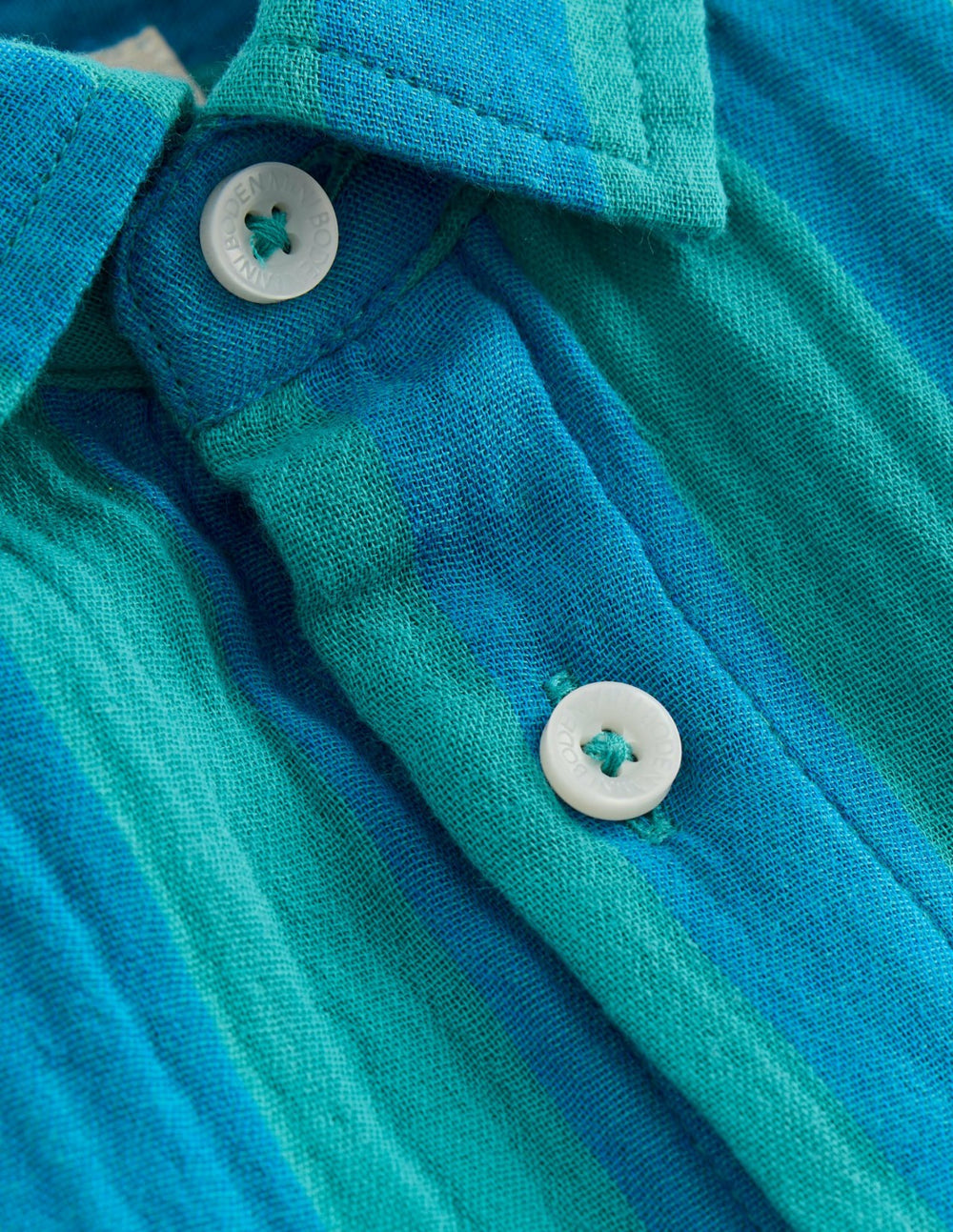 Double Cloth Shirt-Green and Blue Stripe / Boden Online