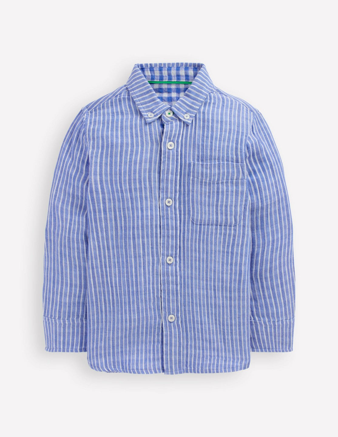 Double Cloth long Sleeve Shirt-Blue Stripe and Gingham / Boden Sale