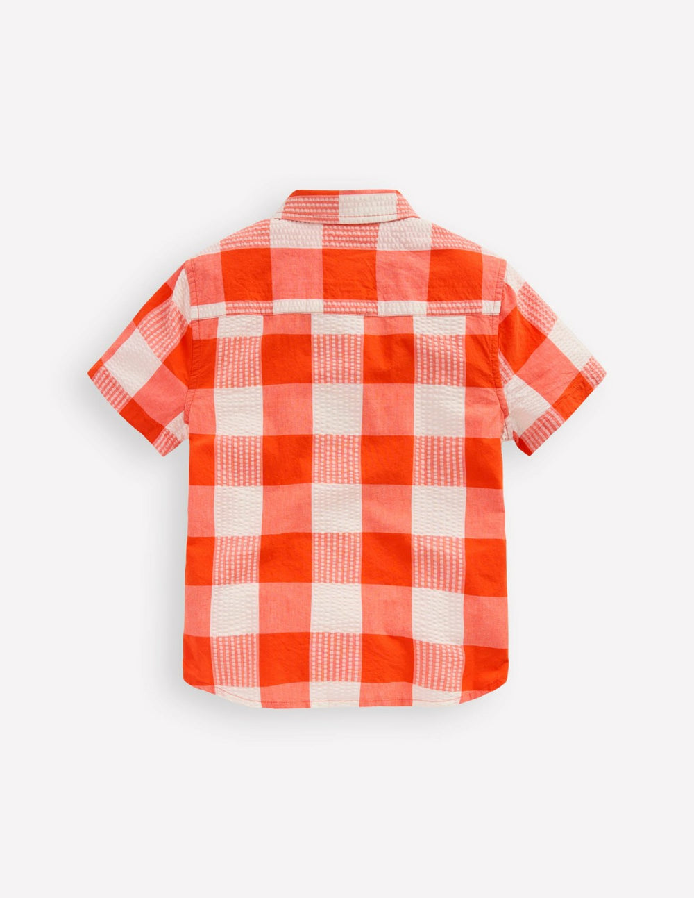 Cotton Gingham Shirt-Orange Seersucker / Boden Online