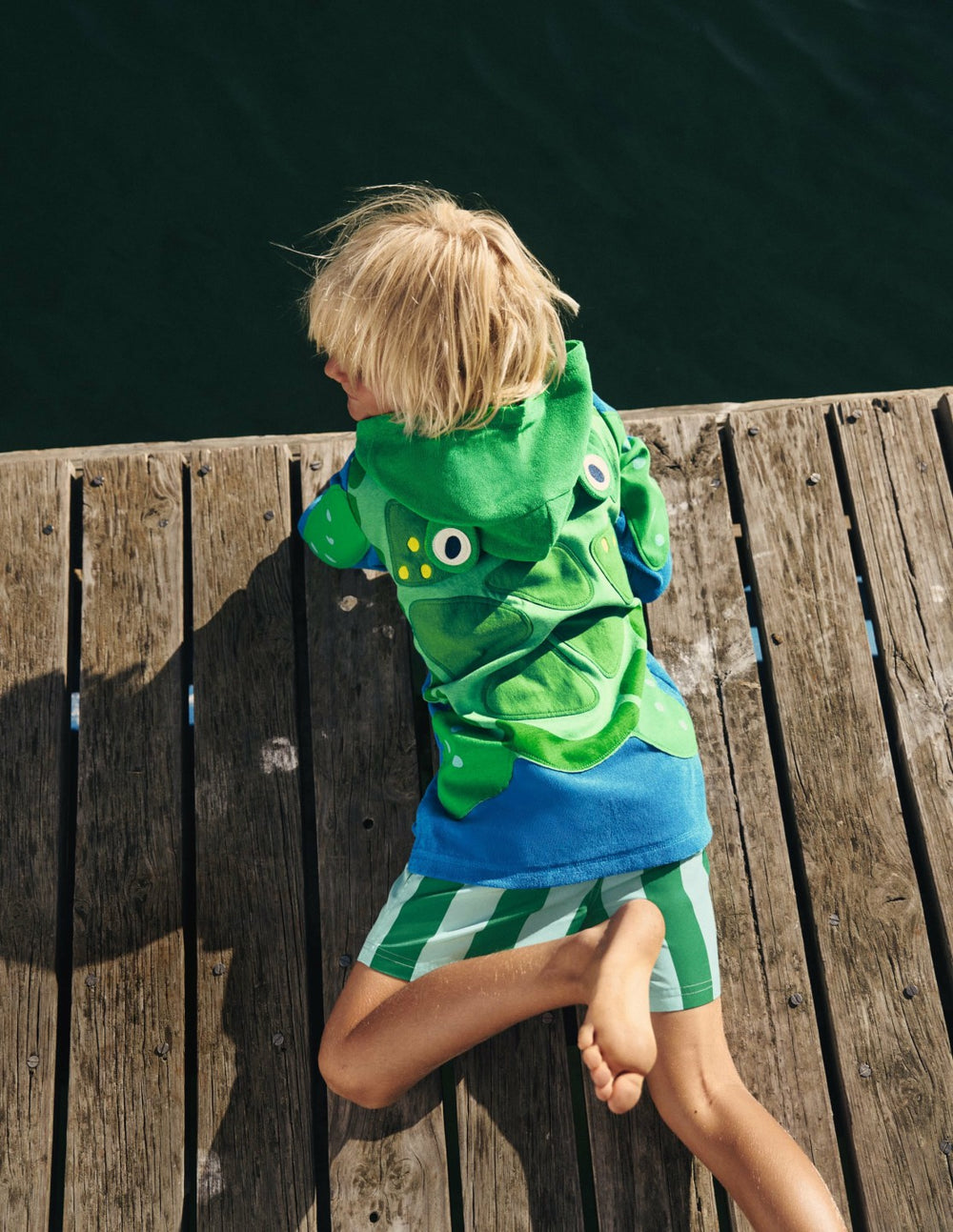 Fun Towelling Zip-up Throw On-Turtle / Boden us