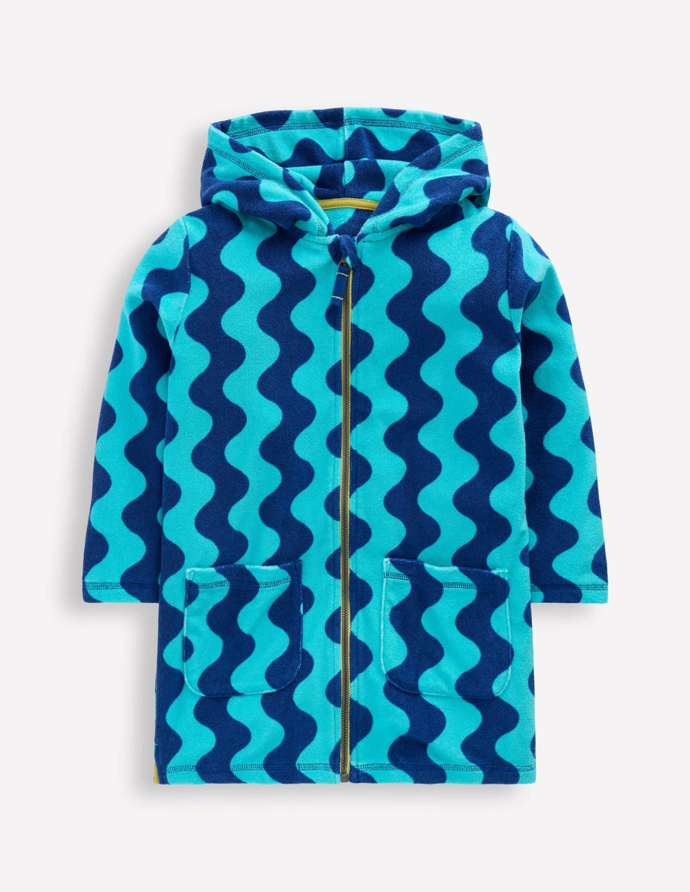 Towelling Zip-Up Throw-On-Blue Waves / Boden