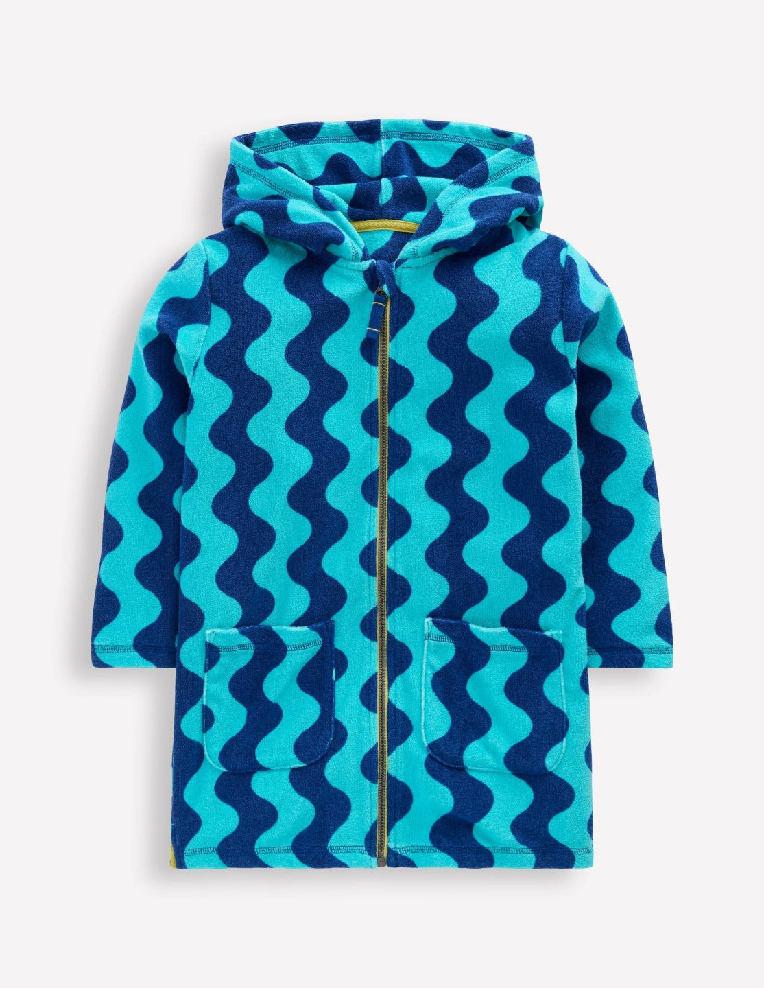 Towelling Zip-Up Throw-On-Blue Waves / Boden