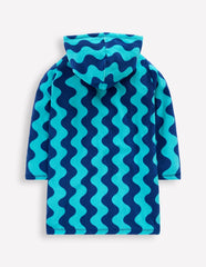 Towelling Zip-Up Throw-On-Blue Waves / Boden