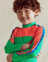 Sun Safe Fun Rash Vest-Shady Green Chameleon / Boden Discount