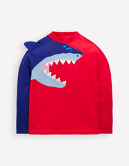 Sun Safe Fun Rash Vest-Rockabilly Red Shark / Boden us
