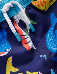 Swim Shorts-College Navy Sharks / Boden On sale