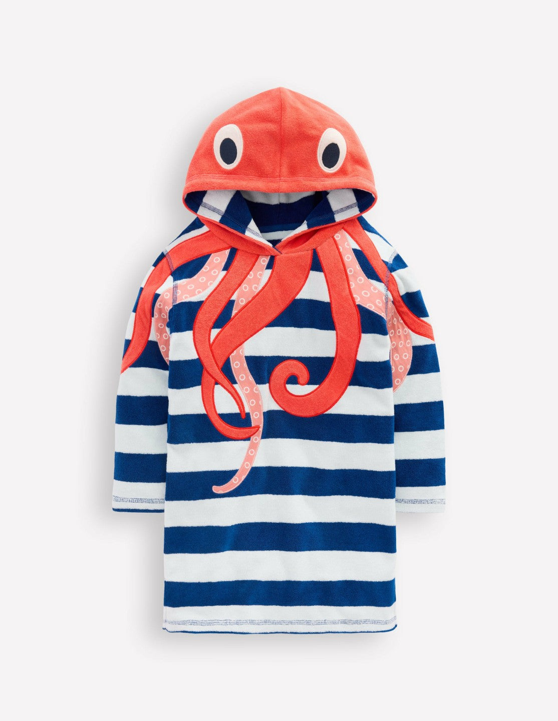 Appliqué Towelling Throw-on-Stripe Octopus / Boden