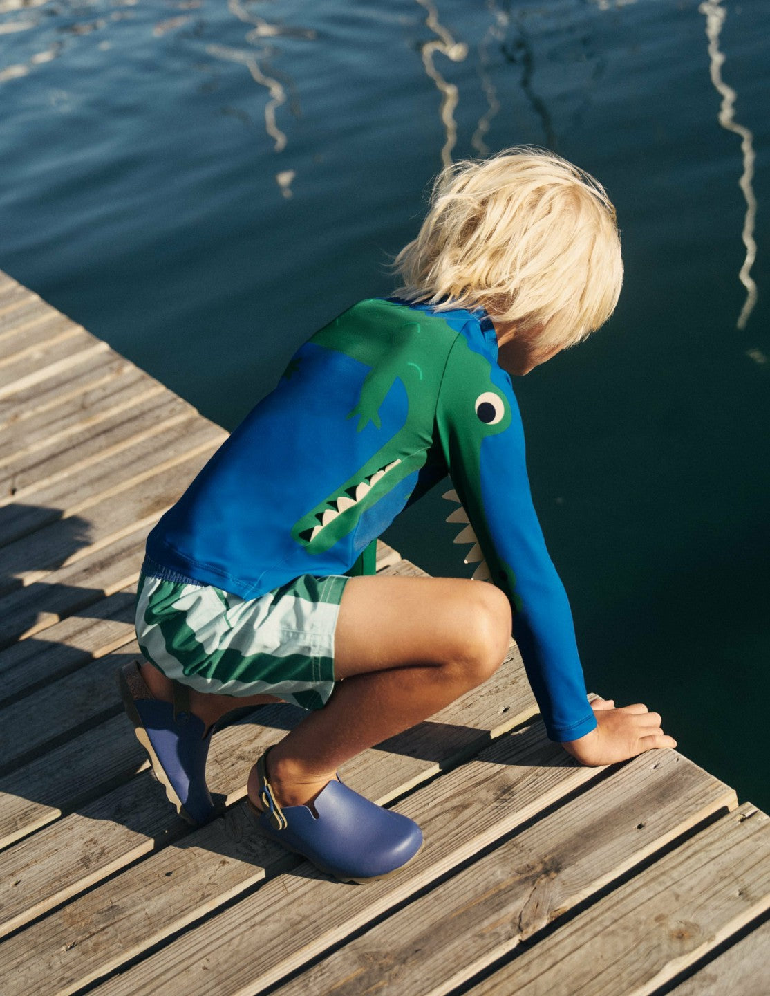Sun Safe Fun Rash Vest-Blue Croc / Boden Sale