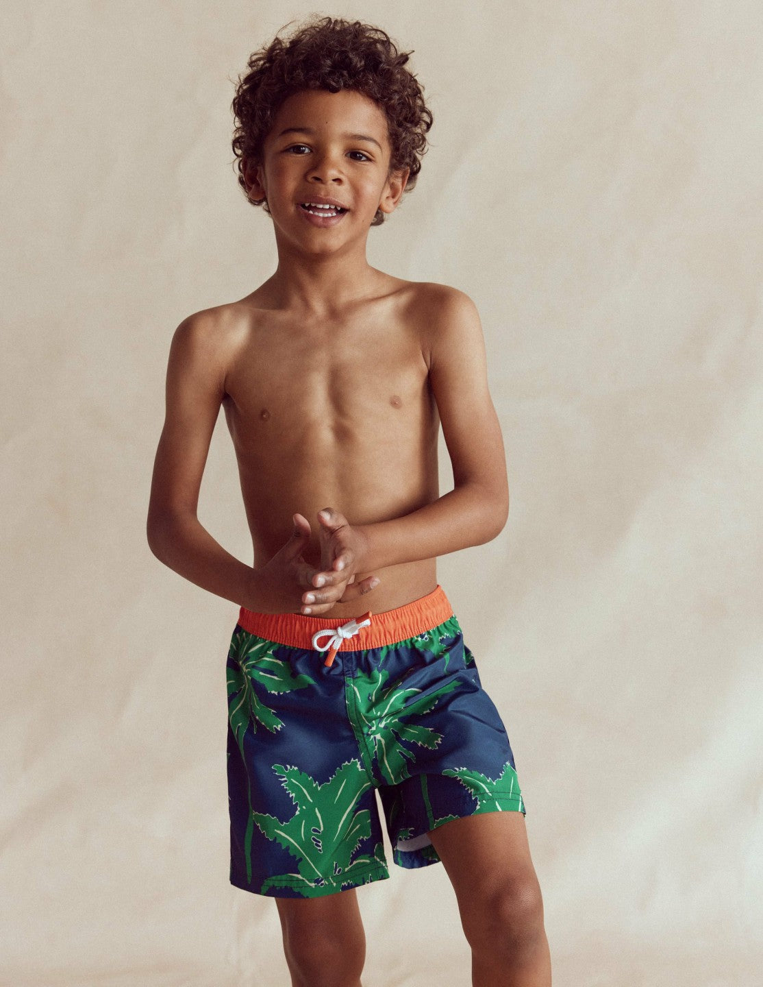 Swim Shorts-Starboard Blue Palm Trees / Boden Outlet