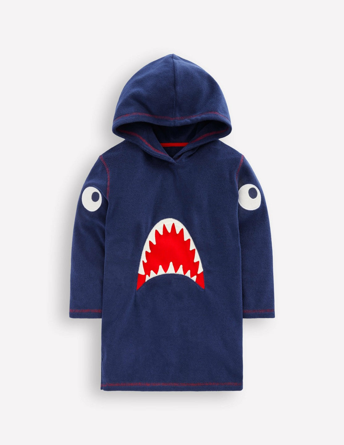 Appliqué Towelling Throw-on-Navy Shark / Boden Discount